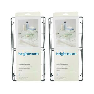 Brightroom Stackable Shelf - 15” x 8” x 7” - Set of 2 - No Assembly Required